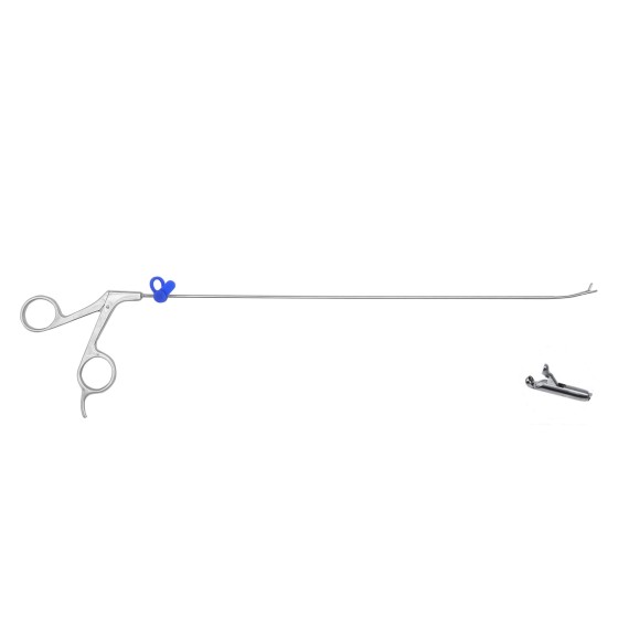 Spinal endoscope - nucleus pulposus forceps serpentine spring forceps round cup - 3.0mm x 260mm -45°